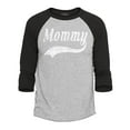 thumbnail image 1 of Shop4Ever Men's Mommy Classic Baseball Raglan Baseball Shirt Large Heather Grey/Black, 1 of 4