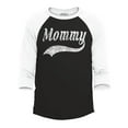 thumbnail image 1 of Shop4Ever Men's Mommy Classic Baseball Raglan Baseball Shirt Medium Black/White, 1 of 4