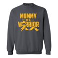 thumbnail image 1 of Shop4Ever Men's Mommy of a Warrior Crewneck Sweatshirt Medium Charcoal, 1 of 5