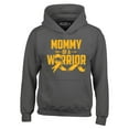 thumbnail image 1 of Shop4Ever Men's Mommy of a Warrior Hooded Sweatshirt Hoodie Large Charcoal, 1 of 5
