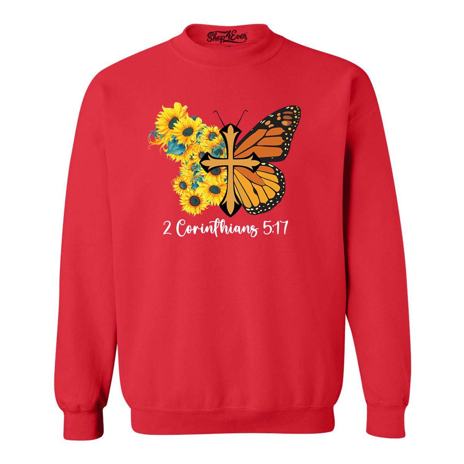 Shop4Ever Men's Monarch Butterfly with Sunflowers and Cross