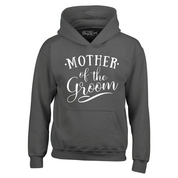 Shop4Ever Men's Mother of the Groom Wedding Hooded Sweatshirt Hoodie Small Charcoal