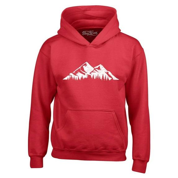 Shop4Ever Men's Mountains Scenery Nature Wildlife Hooded Sweatshirt Hoodie Small Red