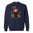 thumbnail image 1 of Shop4Ever Men's Mushroom Cat Cottagecore Crewneck Sweatshirt Small Navy, 1 of 5