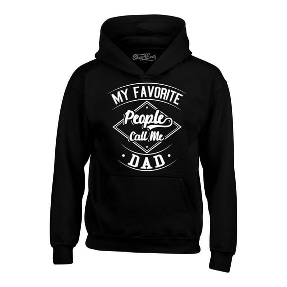 Shop4Ever Men's My Favorite People Call Me Dad Hooded Sweatshirt Hoodie X-Large Black