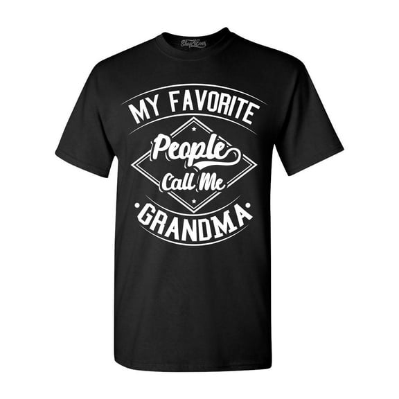 Shop4Ever Men's My Favorite People Call Me Grandma Graphic T-shirt Large Black