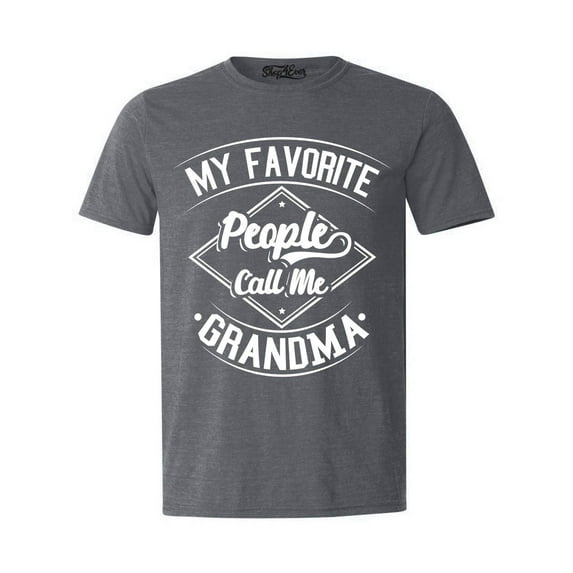 Shop4Ever Men's My Favorite People Call Me Grandma Graphic T-shirt Medium Dark Heather