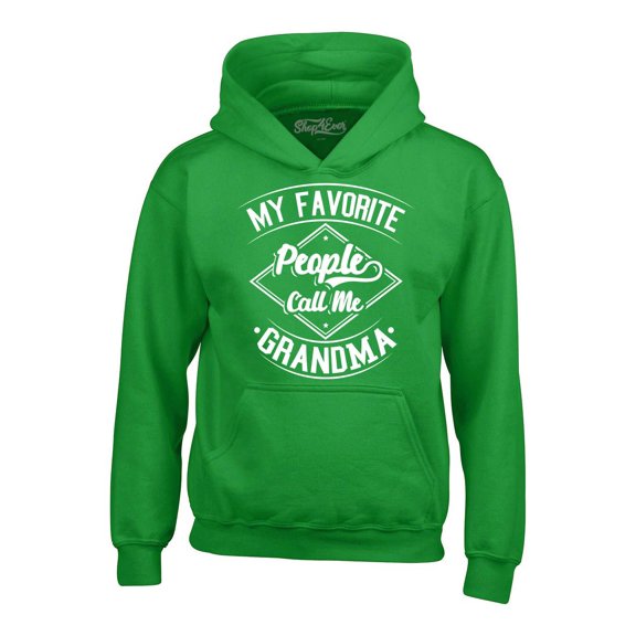 Shop4Ever Men's My Favorite People Call Me Grandma Hooded Sweatshirt Hoodie Small Irish Green