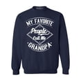 thumbnail image 1 of Shop4Ever Men's My Favorite People Call Me Grandpa Crewneck Sweatshirt Small Navy, 1 of 5