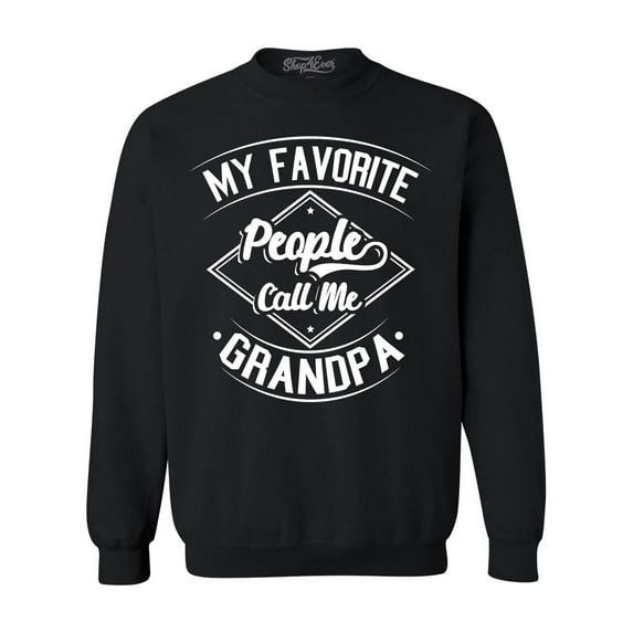 Shop4Ever Men's My Favorite People Call Me Grandpa Crewneck Sweatshirt XX-Large Black