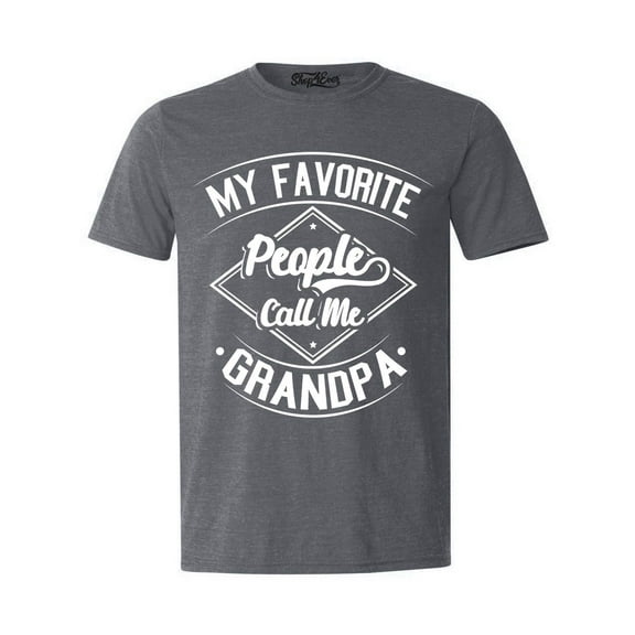 Shop4Ever Men's My Favorite People Call Me Grandpa Graphic T-shirt X-Large Dark Heather