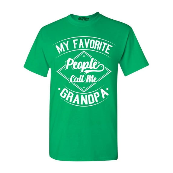 Shop4Ever Men's My Favorite People Call Me Grandpa Graphic T-shirt XX-Large Irish Green