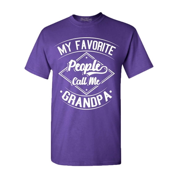 Shop4Ever Men's My Favorite People Call Me Grandpa Graphic T-shirt XXXX-Large Purple