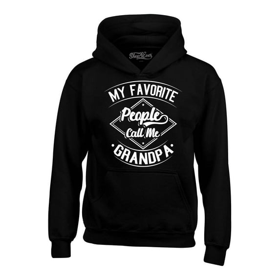 Shop4Ever Men's My Favorite People Call Me Grandpa Hooded Sweatshirt Hoodie XXXX-Large Black