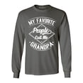 thumbnail image 1 of Shop4Ever Men's My Favorite People Call Me Grandpa Long Sleeve Shirt XX-Large Charcoal, 1 of 5