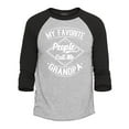 thumbnail image 1 of Shop4Ever Men's My Favorite People Call Me Grandpa Raglan Baseball Shirt Medium Heather Grey/Black, 1 of 4