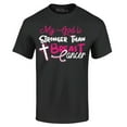 thumbnail image 1 of Shop4Ever Men's My God is Stronger Than Breast Cancer Graphic T-shirt Large Black, 1 of 5