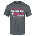 thumbnail image 1 of Shop4Ever Men's My God is Stronger Than Breast Cancer Graphic T-shirt Medium Charcoal, 1 of 5