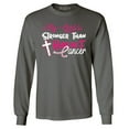 thumbnail image 1 of Shop4Ever Men's My God is Stronger Than Breast Cancer Long Sleeve Shirt Large Charcoal, 1 of 5