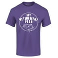 thumbnail image 1 of Shop4Ever Men's My Retirement Plan Fishing Graphic T-shirt XXXXX-Large Purple, 1 of 5