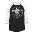 thumbnail image 1 of Shop4Ever Men's My Retirement Plan Fishing Raglan Baseball Shirt X-Large Black/White, 1 of 4