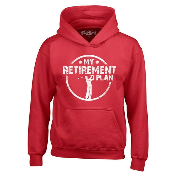 Shop4Ever Men's My Retirement Plan Golfing Hooded Sweatshirt Hoodie XXX-Large Red