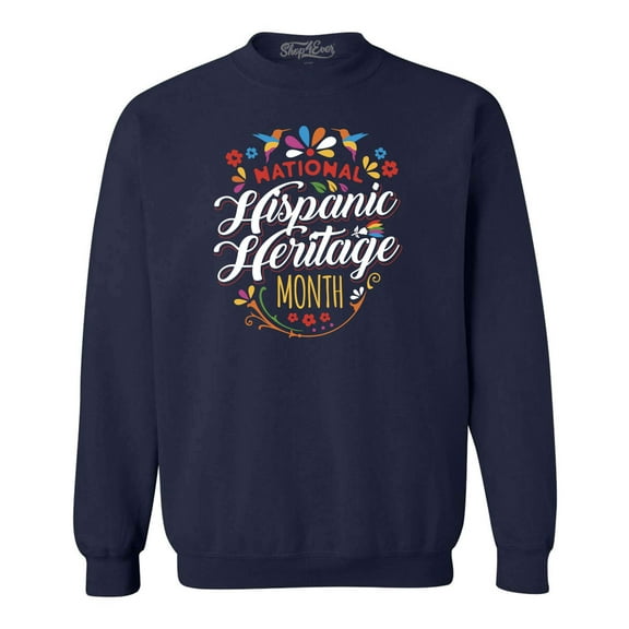 Shop4Ever Men's National Hispanic Heritage Month Crewneck Sweatshirt XX-Large Navy