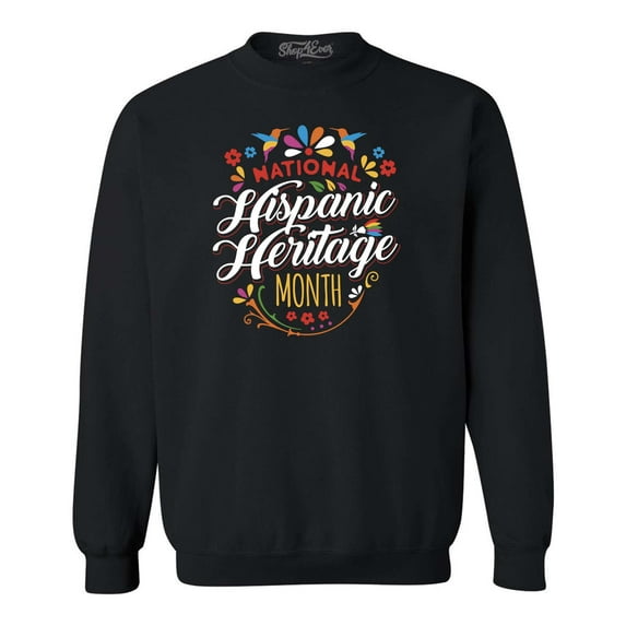 Shop4Ever Men's National Hispanic Heritage Month Crewneck Sweatshirt XXX-Large Black