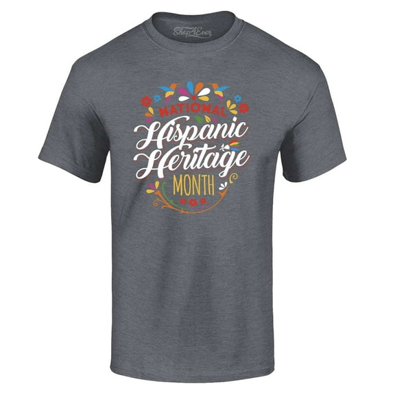 Shop4Ever Men's National Hispanic Heritage Month Graphic T-shirt Large Charcoal