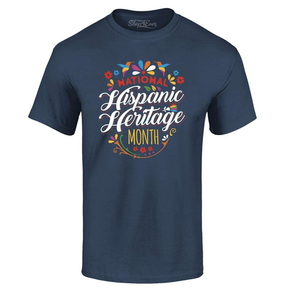 Shop4Ever Men's National Hispanic Heritage Month Graphic T-shirt XXXXX-Large Navy