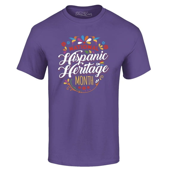 Shop4Ever Men's National Hispanic Heritage Month Graphic T-shirt XXXXX-Large Purple