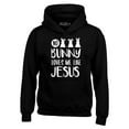 thumbnail image 1 of Shop4Ever Men's No Bunny Loves Me Like Jesus Easter  Hooded Sweatshirt Hoodie Medium Black, 1 of 5