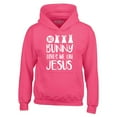 thumbnail image 1 of Shop4Ever Men's No Bunny Loves Me Like Jesus Easter  Hooded Sweatshirt Hoodie XXX-Large Heliconia Pink, 1 of 5