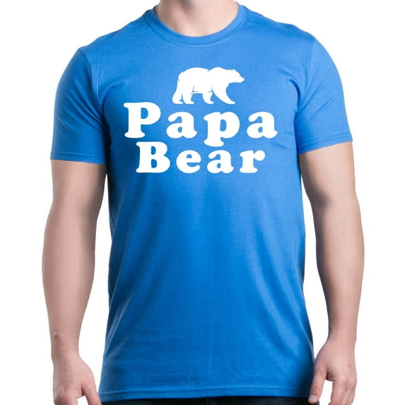 Shop4Ever Men's Papa Bear Father's Day Gift for Dad Graphic T-shirt Large Royal Blue