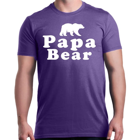Shop4Ever Men's Papa Bear Father's Day Gift for Dad Graphic T-shirt XX-Large Purple
