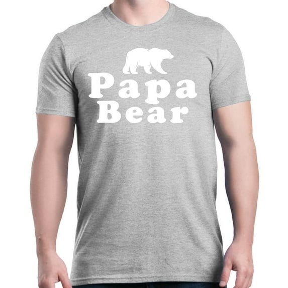 Shop4Ever Men's Papa Bear Father's Day Gift for Dad Graphic T-shirt XX-Large Sports Grey