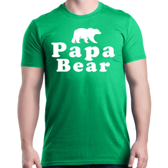 Shop4Ever Men's Papa Bear Father's Day Gift for Dad Graphic T-shirt XXX-Large Irish Green