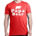 thumbnail image 1 of Shop4Ever Men's Papa Bear Father's Day Gift for Dad Graphic T-shirt XXX-Large Red, 1 of 5