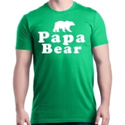 Shop4Ever Men's Papa Bear Father's Day Gift for Dad Graphic T-shirt XXXXX-Large Irish Green