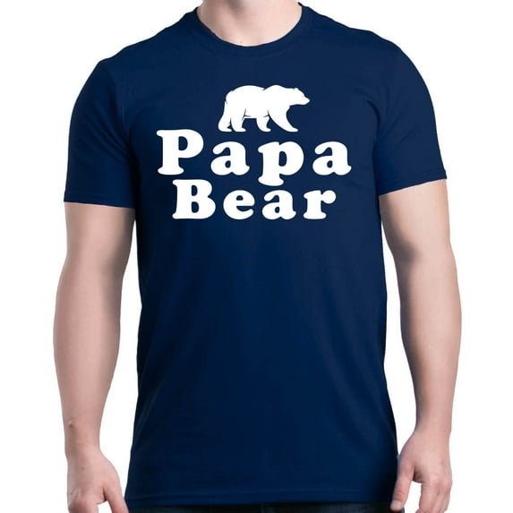 Shop4Ever Men's Papa Bear Father's Day Gift for Dad Graphic T-shirt XXXXX-Large Navy
