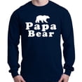thumbnail image 1 of Shop4Ever Men's Papa Bear Father's Day Gift for Dad Long Sleeve Shirt XX-Large Navy, 1 of 5