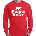 thumbnail image 1 of Shop4Ever Men's Papa Bear Father's Day Gift for Dad Long Sleeve Shirt XXX-Large Red, 1 of 5