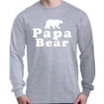 thumbnail image 1 of Shop4Ever Men's Papa Bear Father's Day Gift for Dad Long Sleeve Shirt XXX-Large Sports Grey, 1 of 5