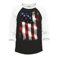 thumbnail image 1 of Shop4Ever Men's Patriotic American Flag 4th of July Raglan Baseball Shirt Medium Black/White, 1 of 4