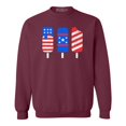 thumbnail image 1 of Shop4Ever Men's Patriotic Popsicles Ice Cream 4th of July Crewneck Sweatshirt Large Maroon, 1 of 5