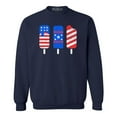 thumbnail image 1 of Shop4Ever Men's Patriotic Popsicles Ice Cream 4th of July Crewneck Sweatshirt XX-Large Navy, 1 of 5