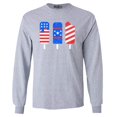 thumbnail image 1 of Shop4Ever Men's Patriotic Popsicles Ice Cream 4th of July Long Sleeve Shirt XX-Large Sports Grey, 1 of 5