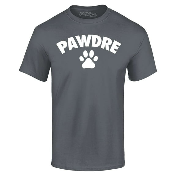 Shop4Ever Men's Pawdre Paw Print Dog Dad Father Graphic T-shirt X-Large Black