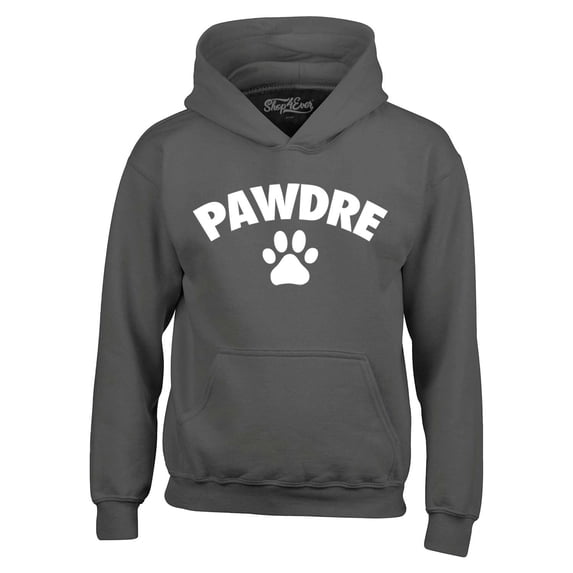 Shop4Ever Men's Pawdre Paw Print Dog Dad Father Hooded Sweatshirt Hoodie Large Charcoal