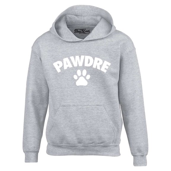 Shop4Ever Men's Pawdre Paw Print Dog Dad Father Hooded Sweatshirt Hoodie Medium Sports Grey